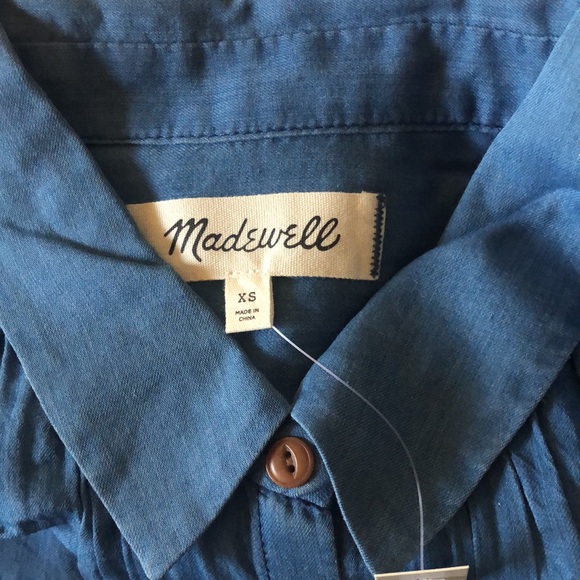 Madewell Central Shirt in Bright Indigo Size Small and XS - Picture 11 of 11